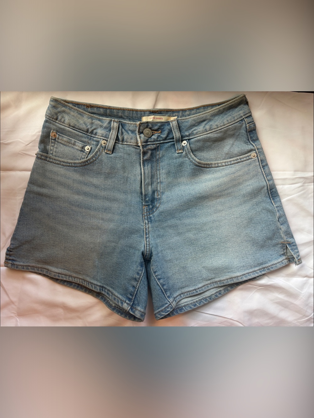 Levi's Light Blue High-Rise Denim Jean Shorts